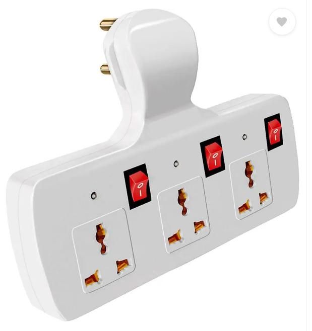 3-Pin Multi Plug Point Cordless Wall Socket Extension Board