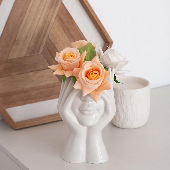 Aesthetic Face Vase – Modern Home Decor Showpiece