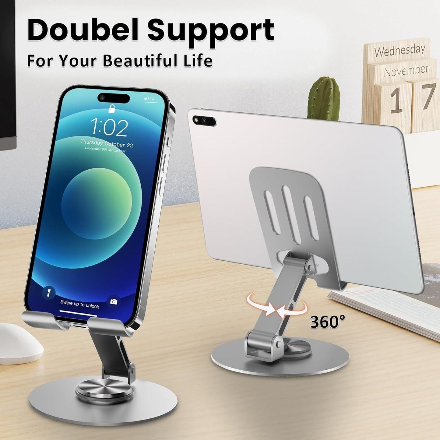 Aluminium 360° Rotatable Phone & Tablet Stand