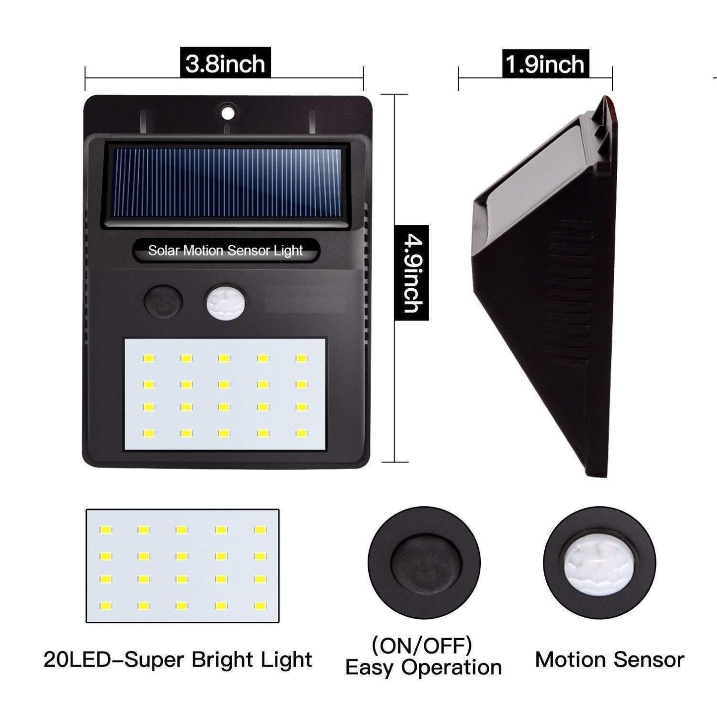 Security Light 20 LED Bright Outdoor Motion Sensor Light