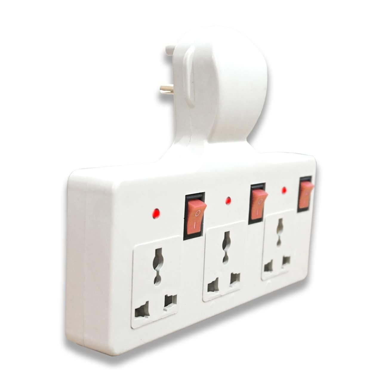 3-Pin Multi Plug Point Cordless Wall Socket Extension Board
