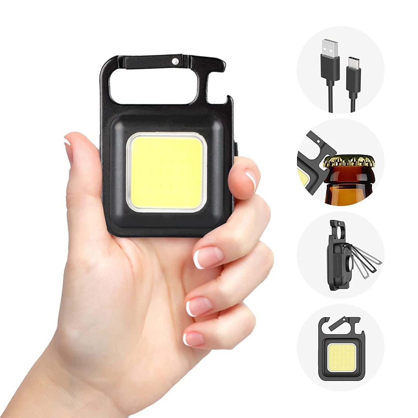 Mini LED COB Flashlight Keychain Light – Rechargeable
