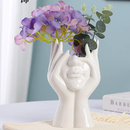 Aesthetic Face Vase – Modern Home Decor Showpiece