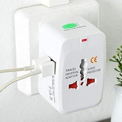 Worldwide Travel Adapter with Built-in Dual USB Charger Ports