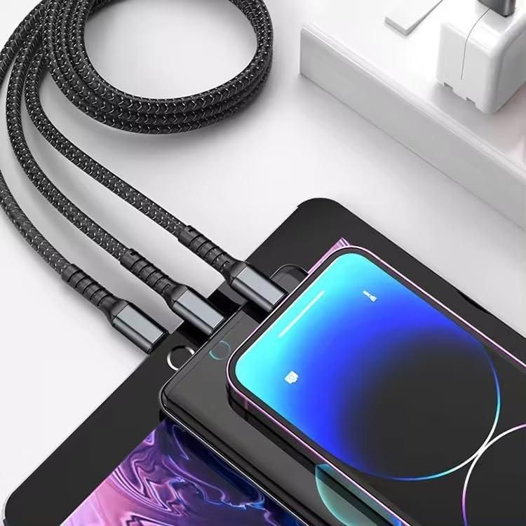3-in-1 Fast Charging Cable for USB-C, Lightning & Micro-USB Devices
